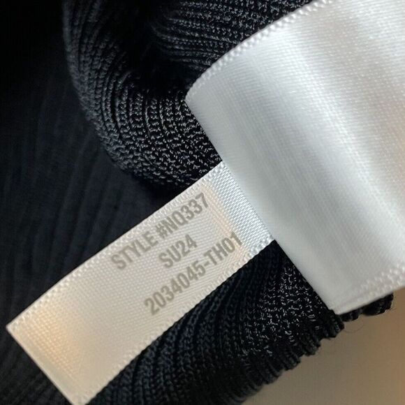 MADEWELL Sweater Tee Women Small Black Micro-Rib Knit Stretch Viscose NQ337 - Picture 12 of 13